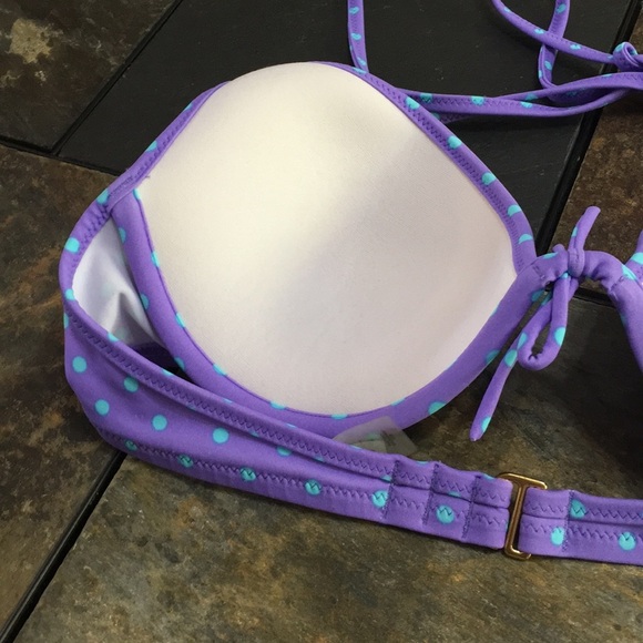 Victoria’s Secret purple blue polkadot bra/swim - Picture 3 of 6